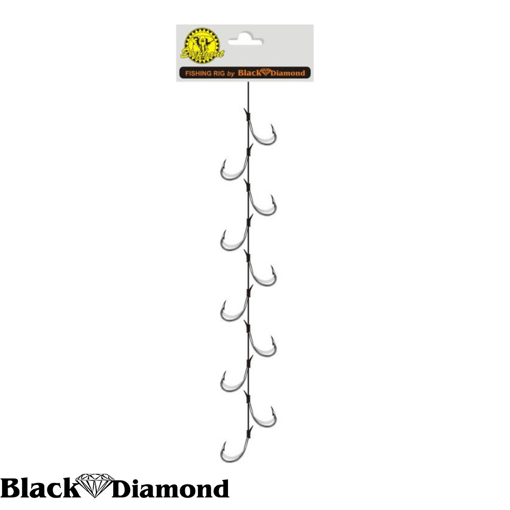 MULTI HOOK RIGS: BLACK DIAMOND 10 Hook RIG BRONZE WITHOUT BRANCH LINE / 4