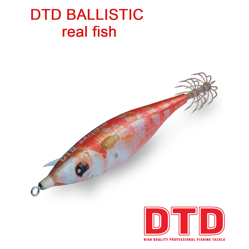 SQUID JIGS-CUTTLEFISH JIGS: DTD SQUID JIG BALLISTIC REAL FISH 3.0#/  90mm/14,2gr/