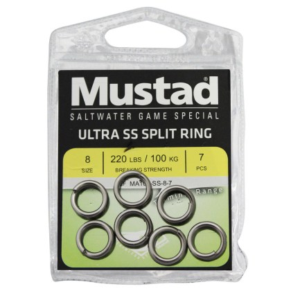 MUSTAD ULTRA SS SPLIT RINGS / size 5/ 110lbs/ 9τεμ