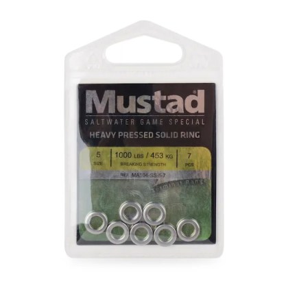 MUSTAD HEAVY PRESSED SOLID RINGS / size 5/ 1000lbs/ 7τεμ