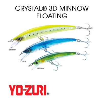 YO ZURI CRYSTAL 3D MINNOW F1147 (F) 130mm/21gr