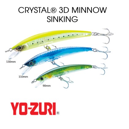 YO ZURI 3D CRYSTAL MINNOW F1150 (S) 130mm/26gr